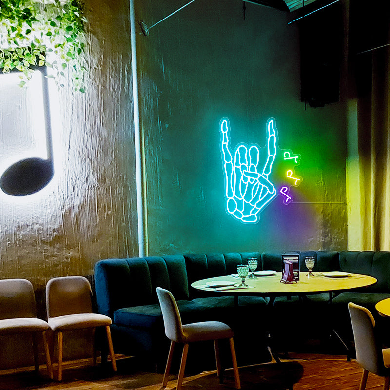 Rock & Roll Hand Neon Sign