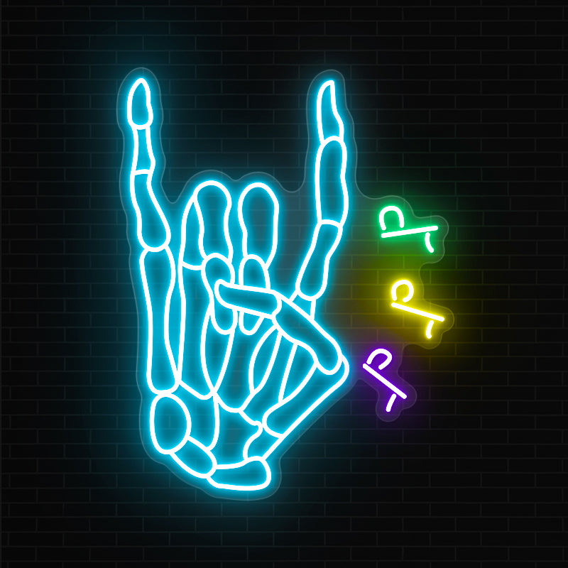 Rock & Roll Hand Neon Sign