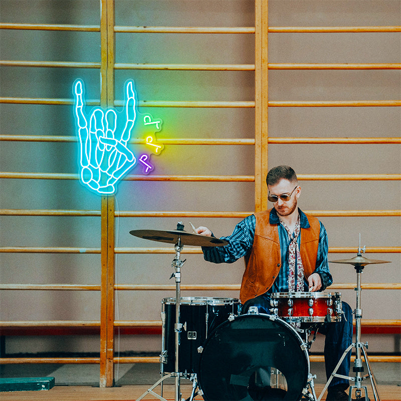Rock & Roll Hand Neon Sign