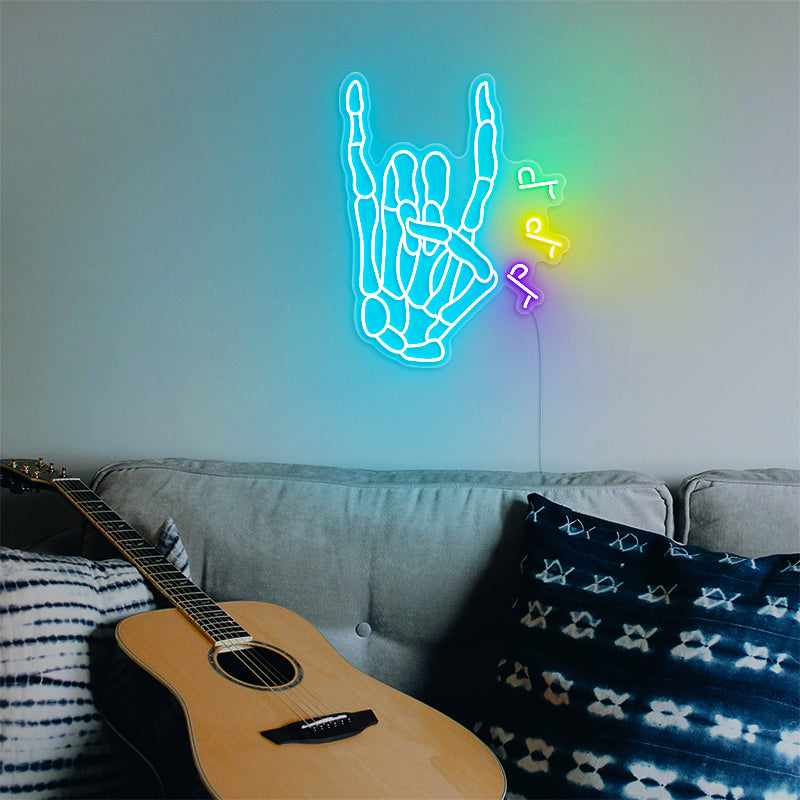 Rock & Roll Hand Neon Sign