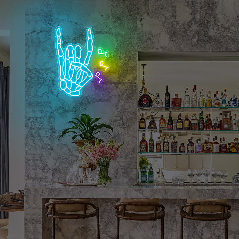Rock & Roll Hand Neon Sign