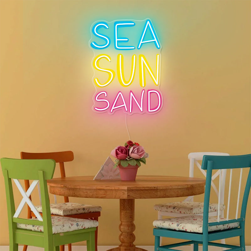 SEA SUN SAND Neon Sign For Summer Vibes
