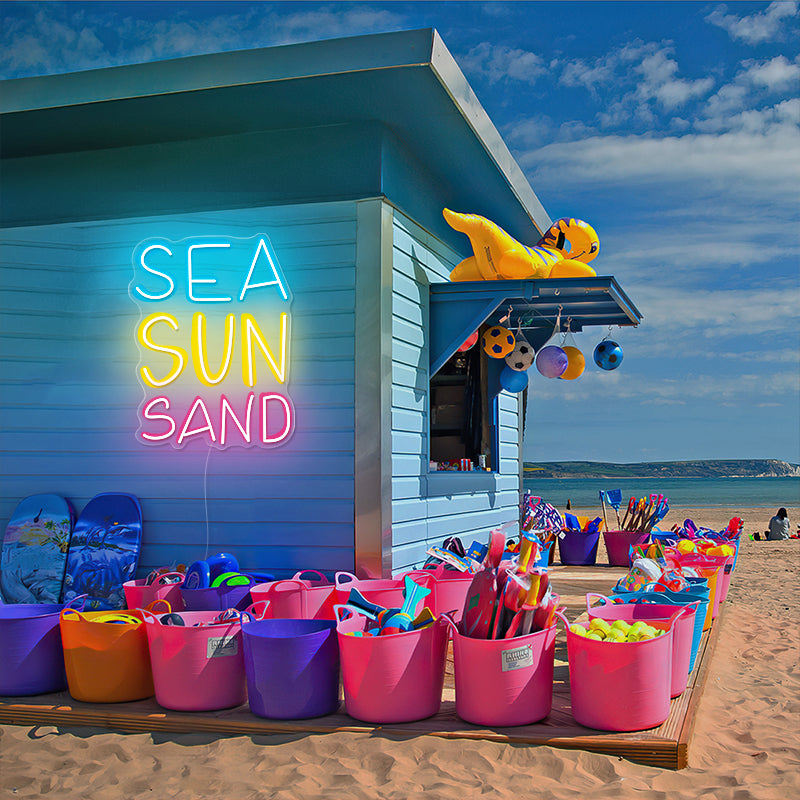 SEA SUN SAND Neon Sign For Summer Vibes