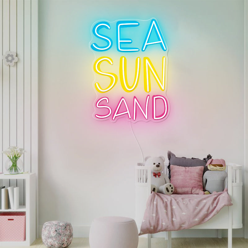 SEA SUN SAND Neon Sign For Summer Vibes