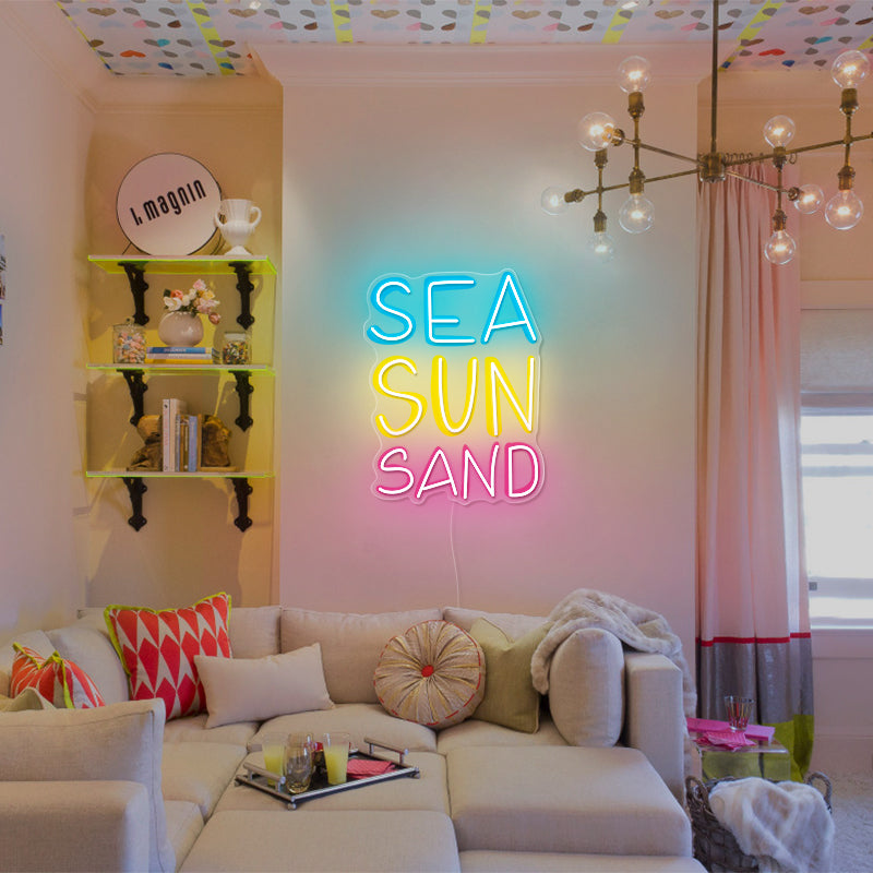 SEA SUN SAND Neon Sign For Summer Vibes