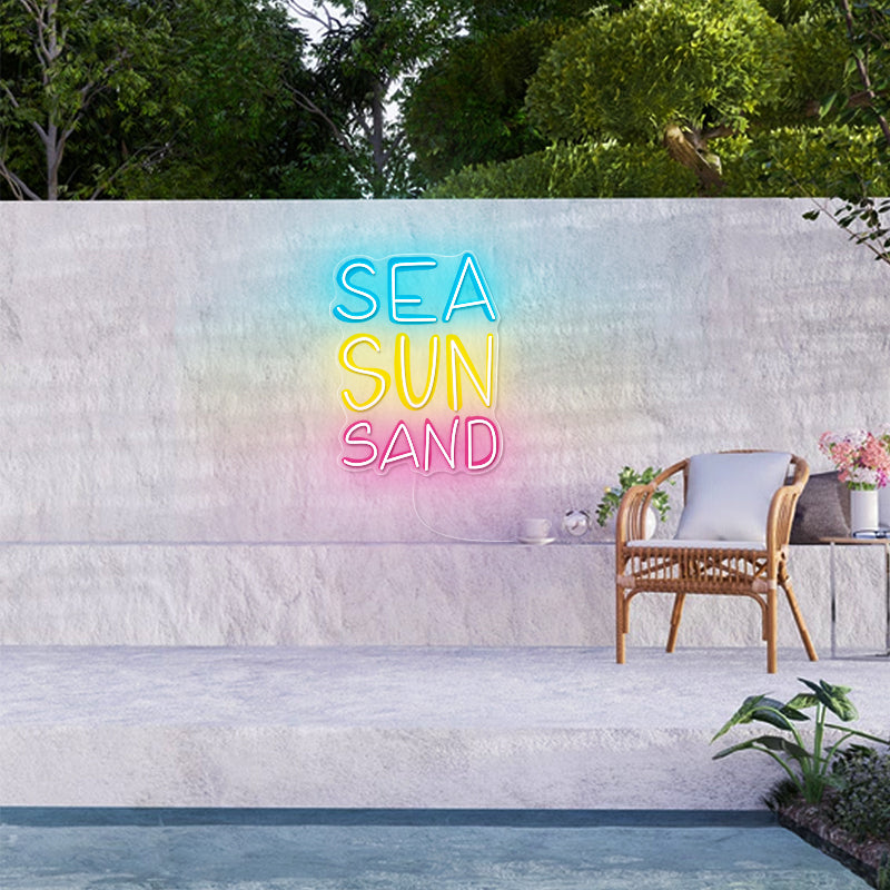 SEA SUN SAND Neon Sign For Summer Vibes