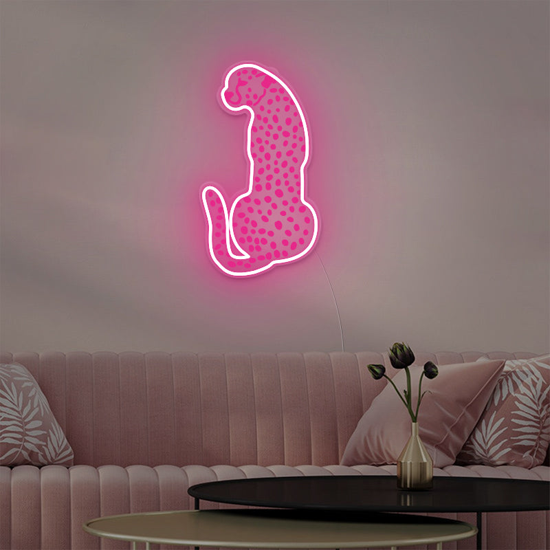 LED Pink Cheetah Neon Sign for Living room