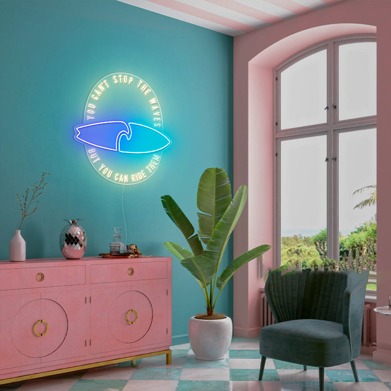 Surfboard Inspirational Quotes Neon Sign For Room Decor