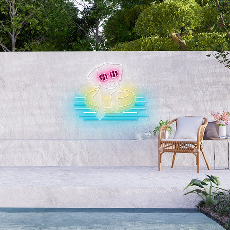 Swimming Dog Neon Sign For Room Decor