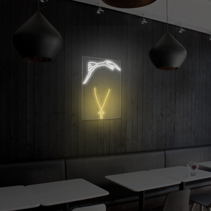 Tupac Artwork Cross Neon Sign