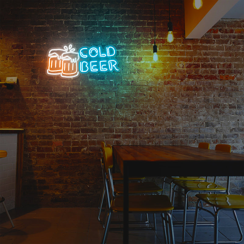 Cold Beer Mug Neon Light Sign