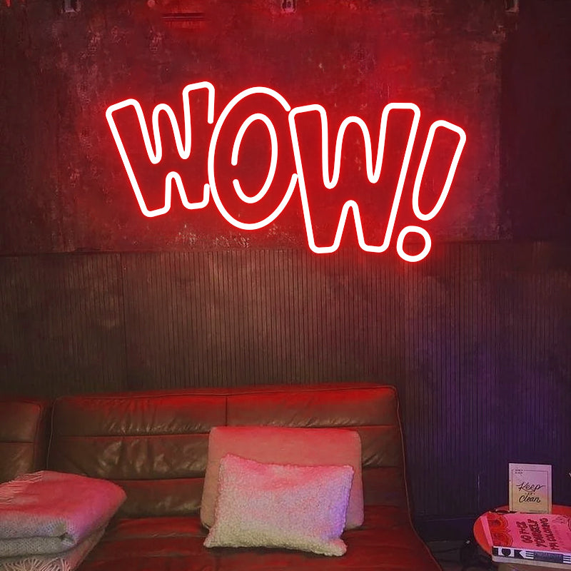 WOW Neon Sign For Game Room
