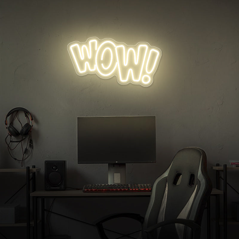 WOW Neon Sign For Game Room