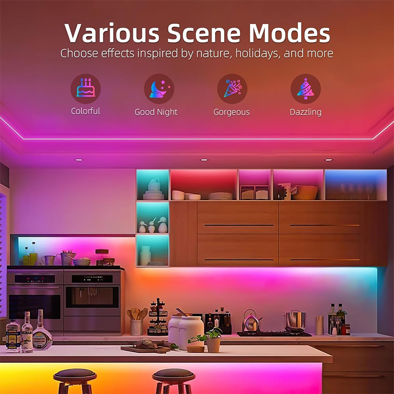 Waterproof RGB LED Strip Lights For Kitchen