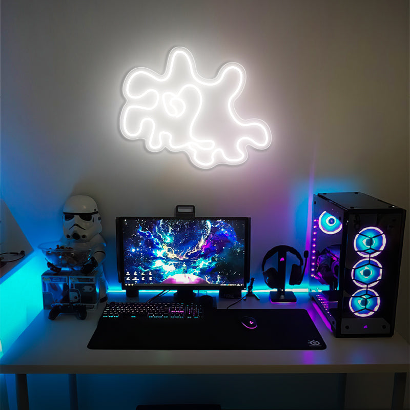 Neon Squiggle Light Sign For Man Cave