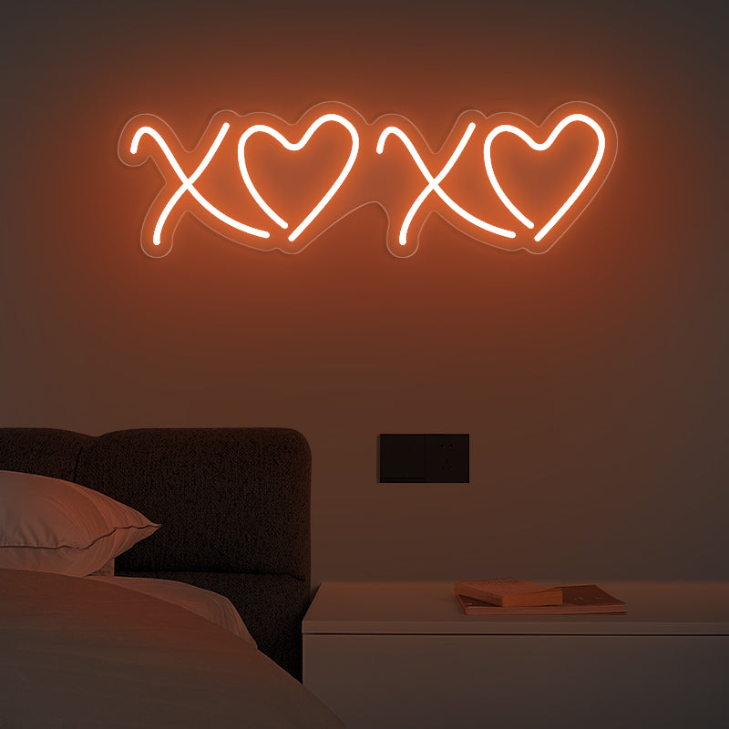 Orange XOXO Neon Sign