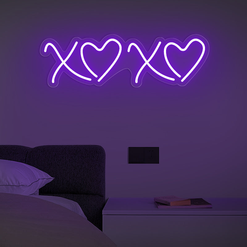 Purple XOXO Neon Sign