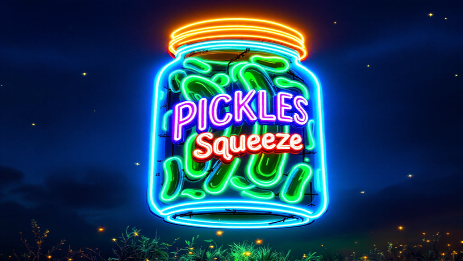 neon pickle jar signs