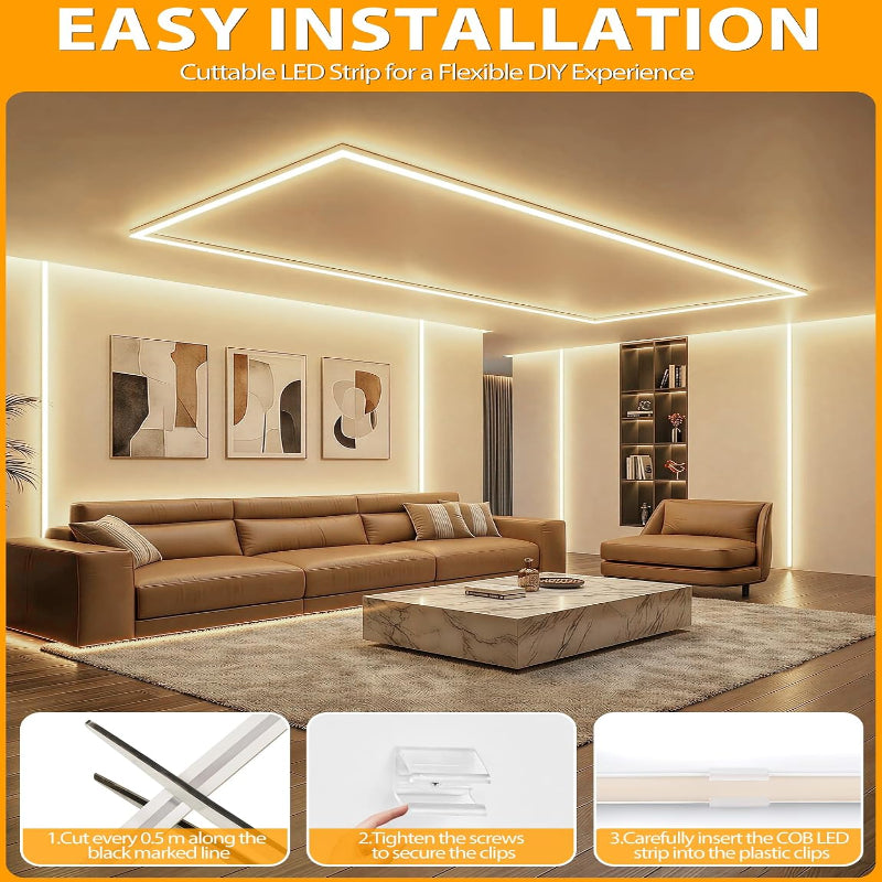 120V COB LED Strip Lights Plug-in