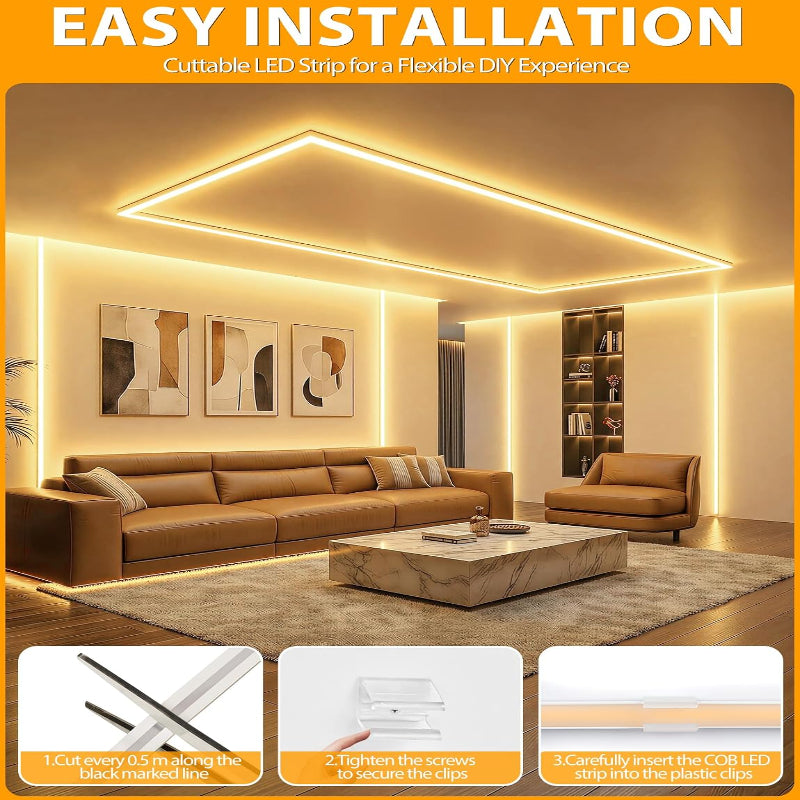 120V COB LED Strip Lights Plug-in
