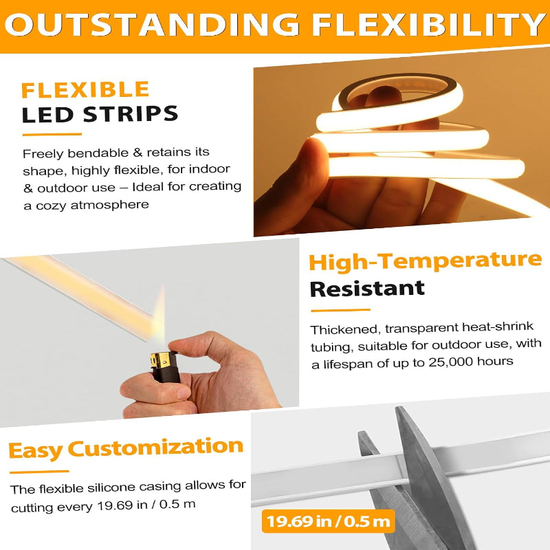 120V COB LED Strip Lights Plug-in