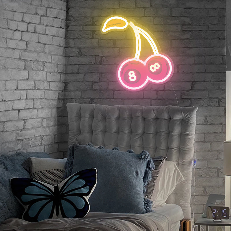 8 Ball Cherry Neon Sign For Dorm Room