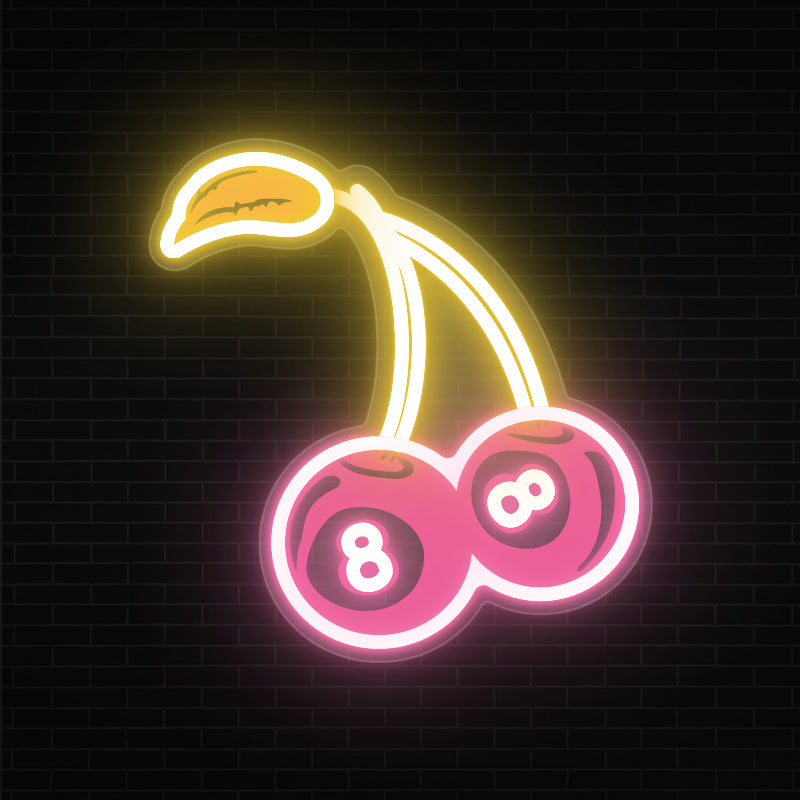 8 Ball Cherry Neon Sign For Dorm Room