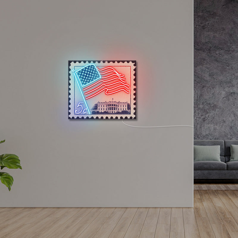 American Flag Neon Sign Wall Art