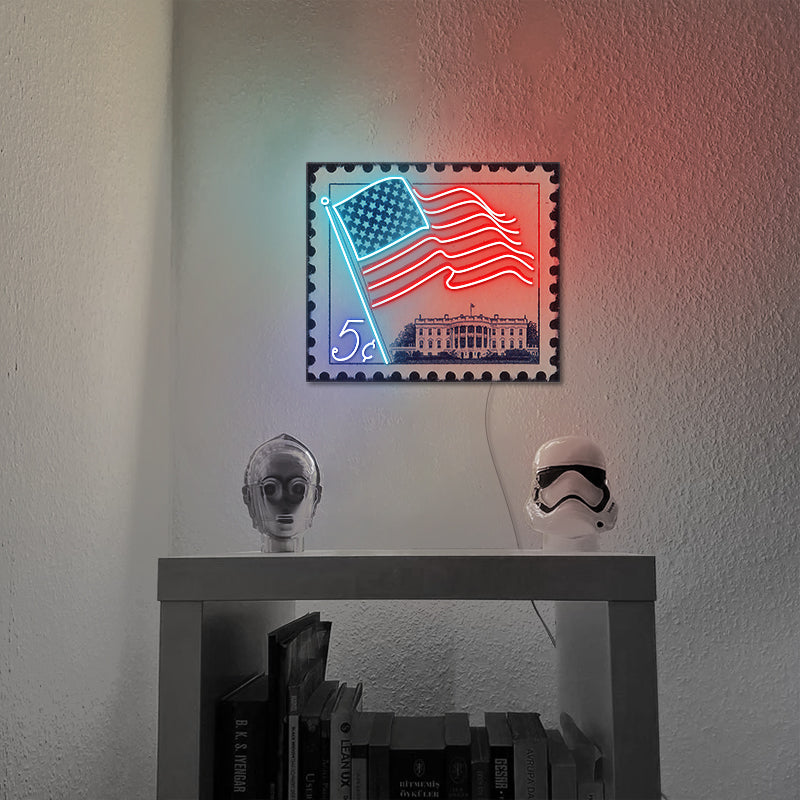 American Flag Neon Sign Wall Art