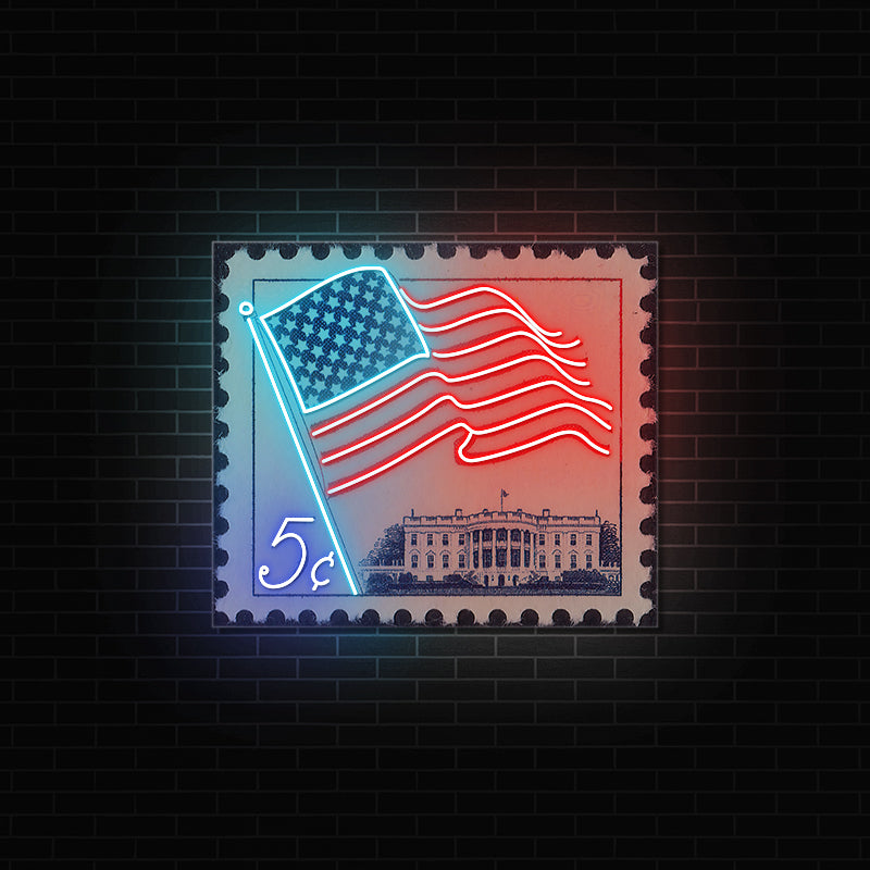 American Flag Neon Sign Wall Art