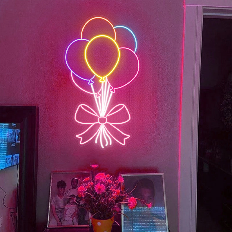 Balloons Colorful Neon Sign For Room Decor