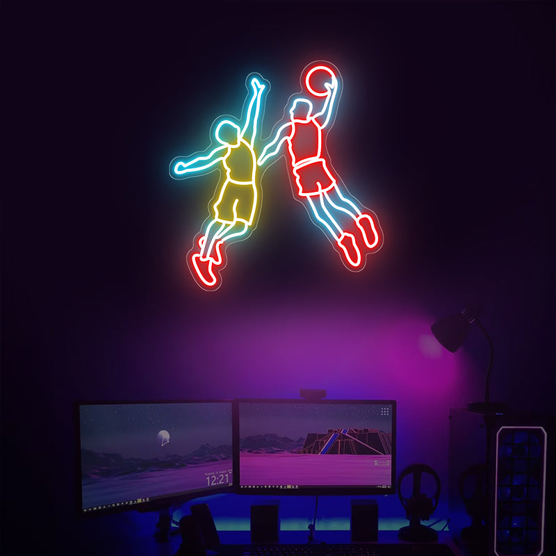 Basketball-Spieler Neon Zeichen für Man Cave