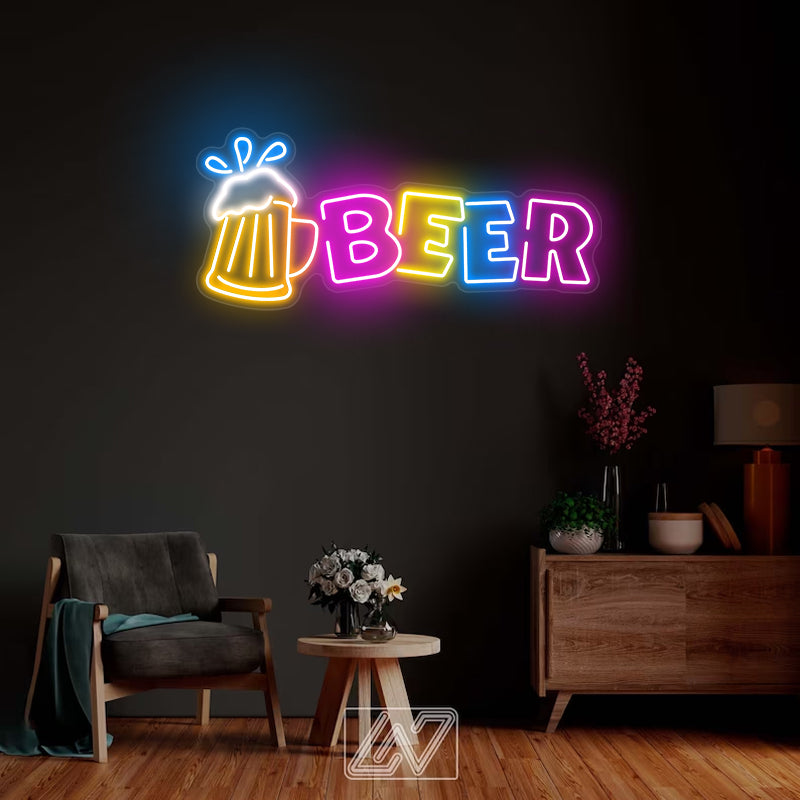 Beer Mug Neon Sign For Home Bar