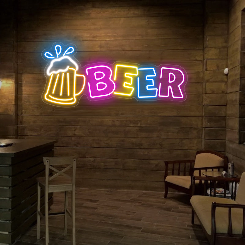 Beer Mug Neon Sign For Home Bar