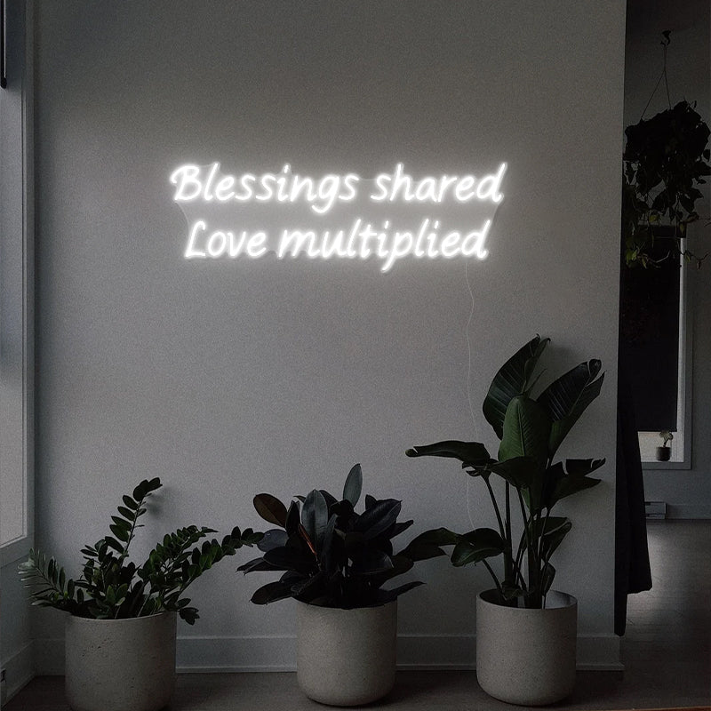 Blessings Shared Love Multiplied Thanksgiving Sign