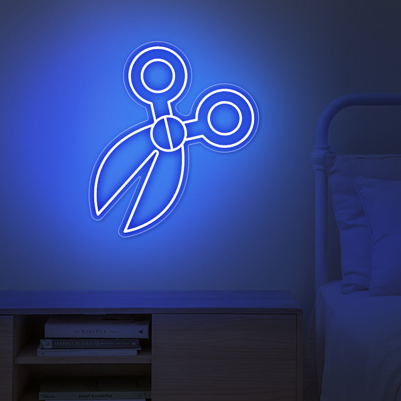 Scissors Neon Sign Wall Art For Business