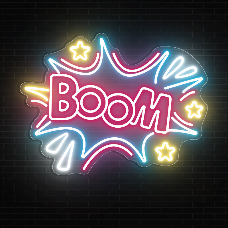 Boom Neon Sign For Game Room