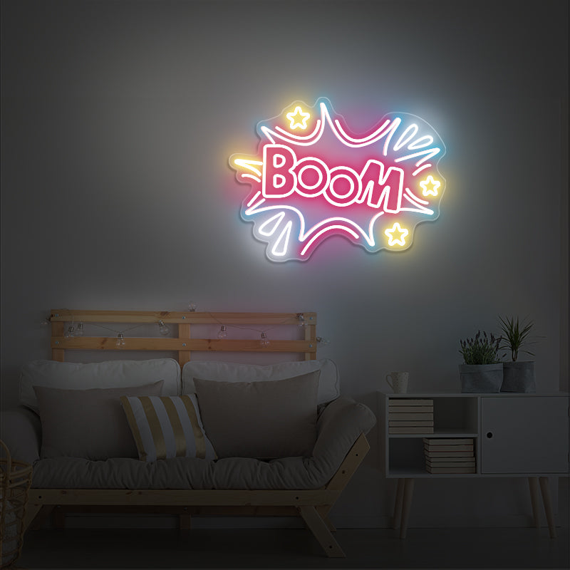 Boom Neon Sign For Game Room