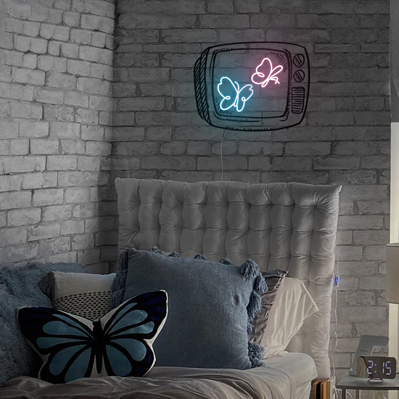 Butterfly TV Neon Sign For Dorm Room