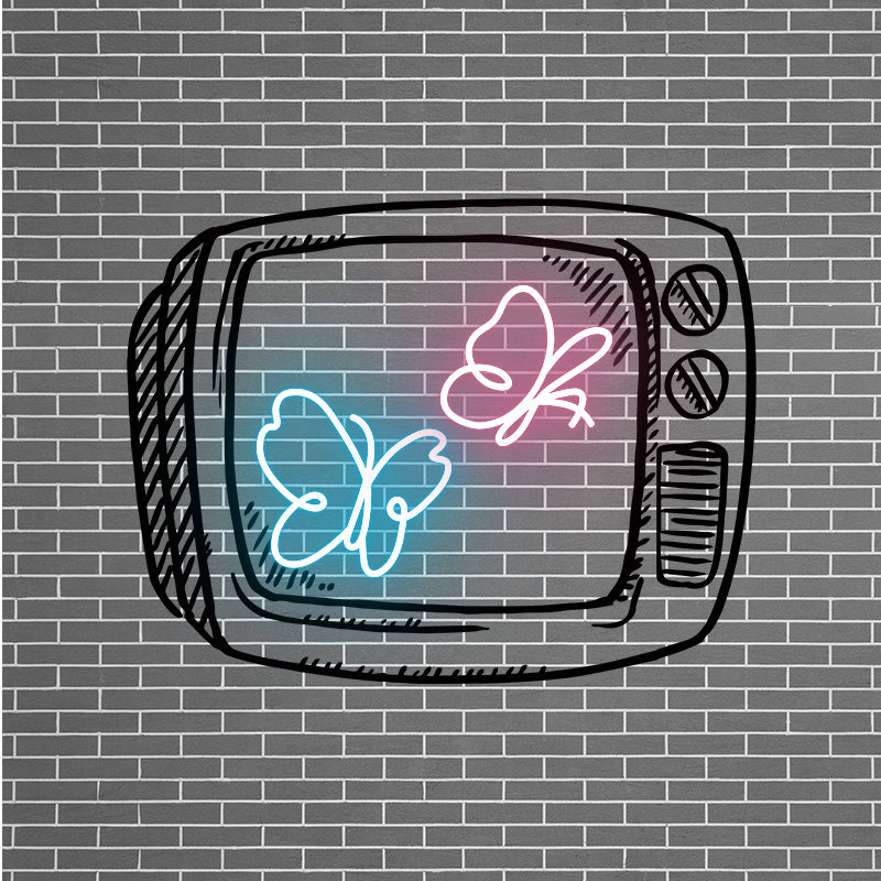 Butterfly TV Neon Sign For Dorm Room