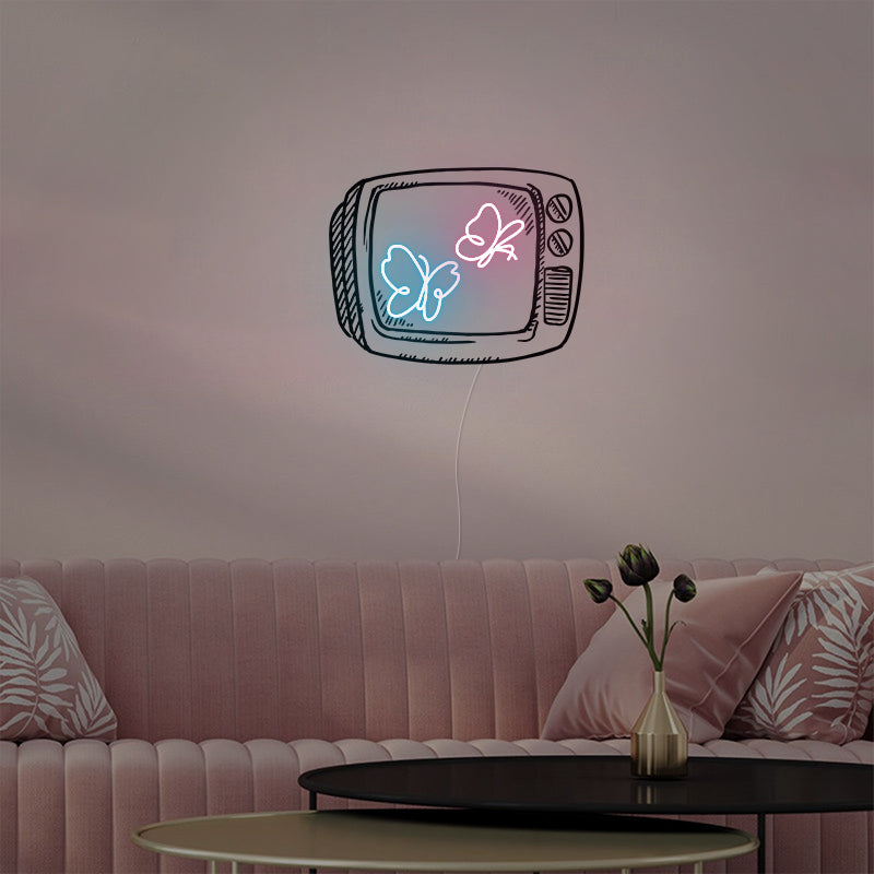 Butterfly TV Neon Sign For Dorm Room