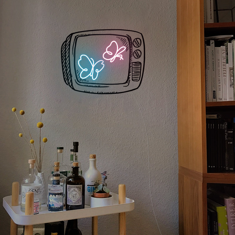 Butterfly TV Neon Sign For Dorm Room