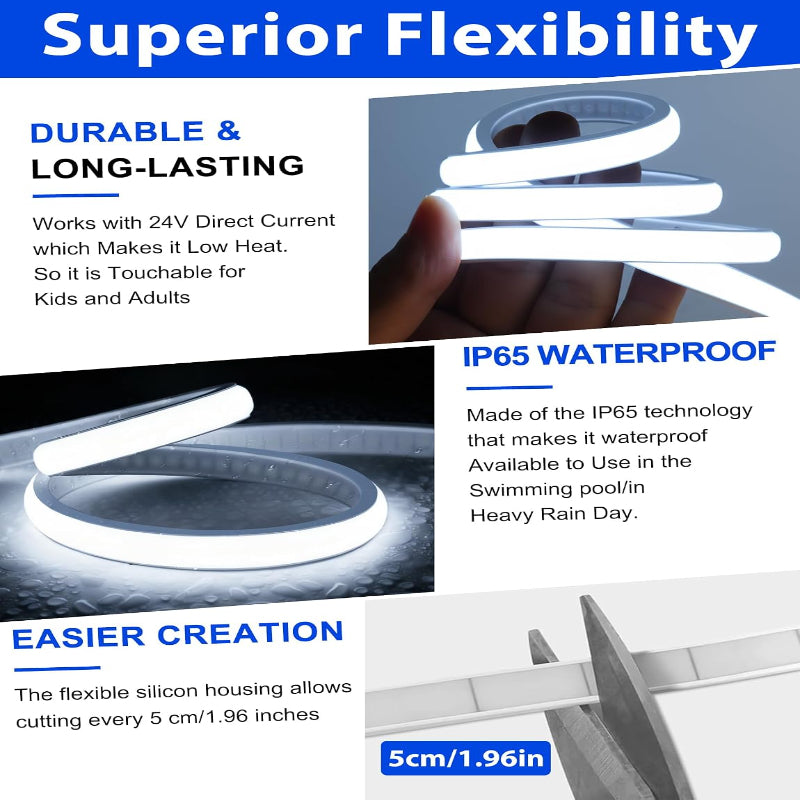 White 24V COB LED Strip Light Set