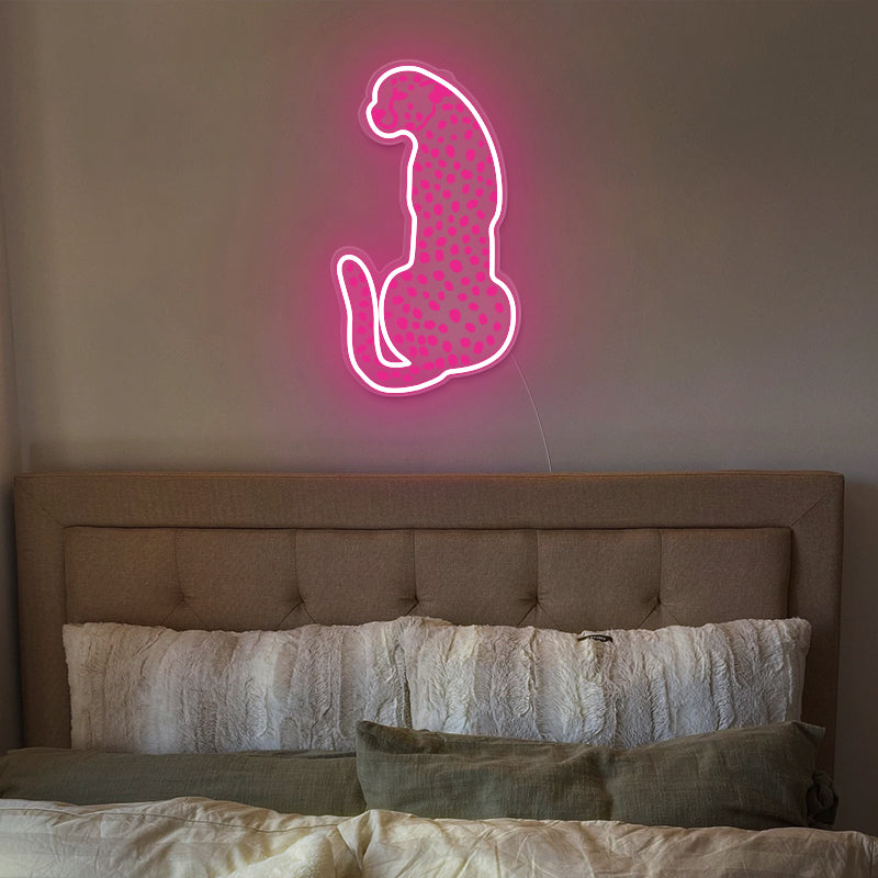 Cheetah Pink Neon Sign For Dorm Room