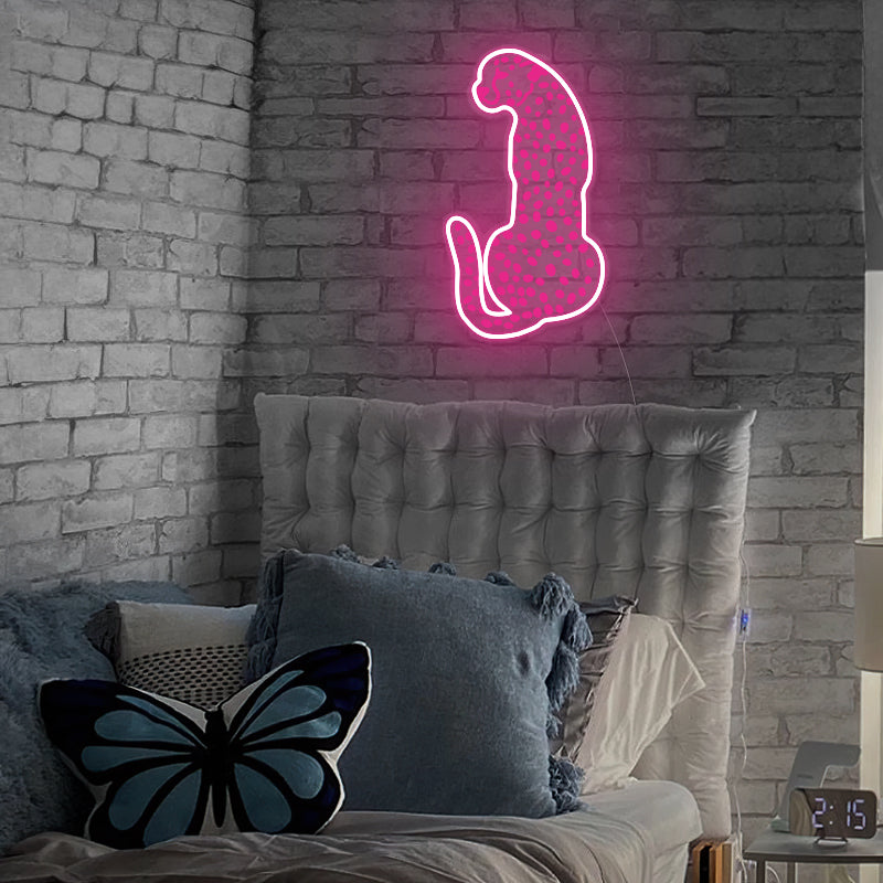 Cheetah Pink Neon Sign For Dorm Room