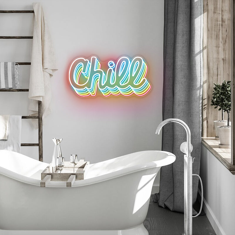 Panneau néon Chill pour la décoration intérieure