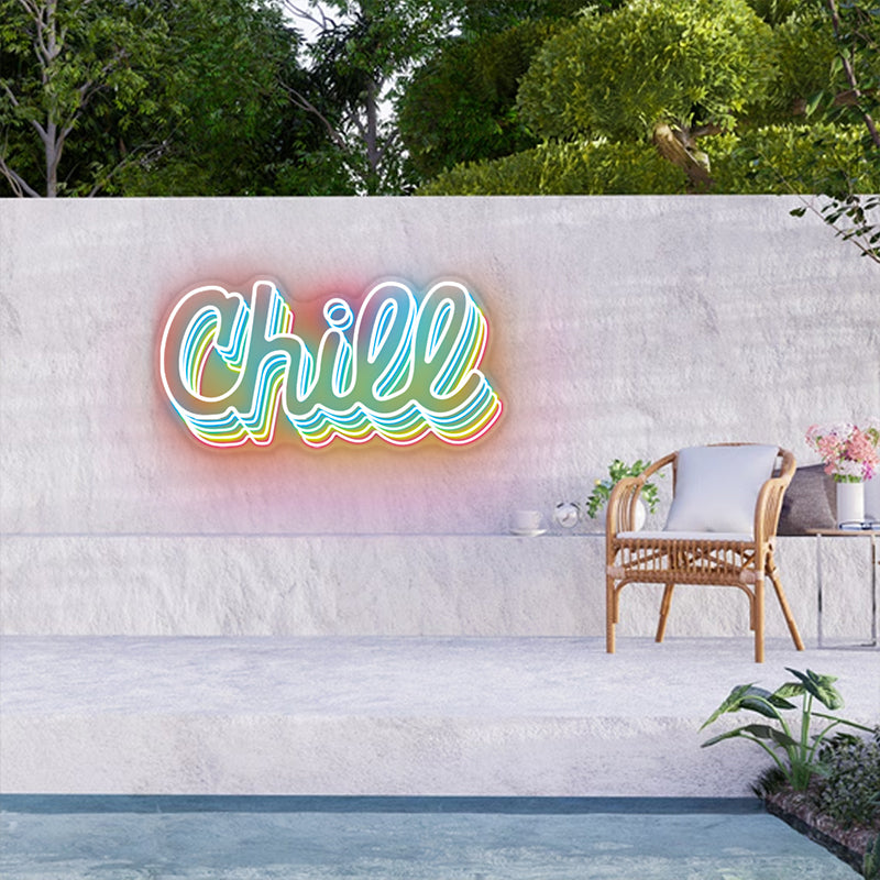 Panneau néon Chill pour la décoration intérieure