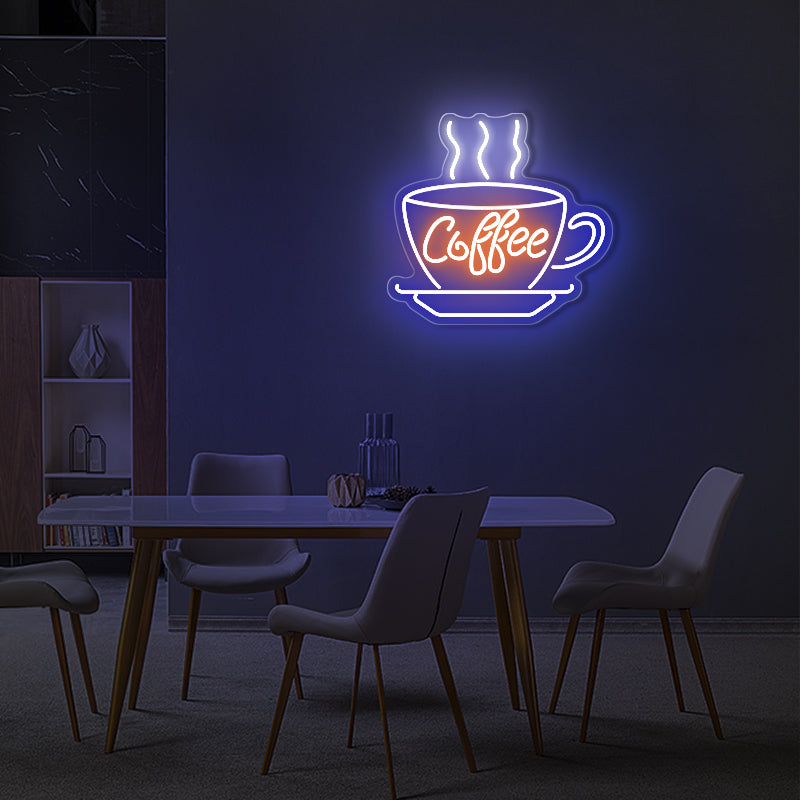 Kaffeetasse Neonschild für Unternehmen