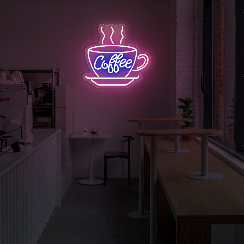 Kaffeetasse Neonschild für Unternehmen