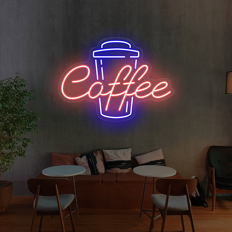 Kaffee-Neonschilder für Café-Bar